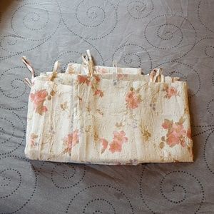 Sheer floral curtain panels